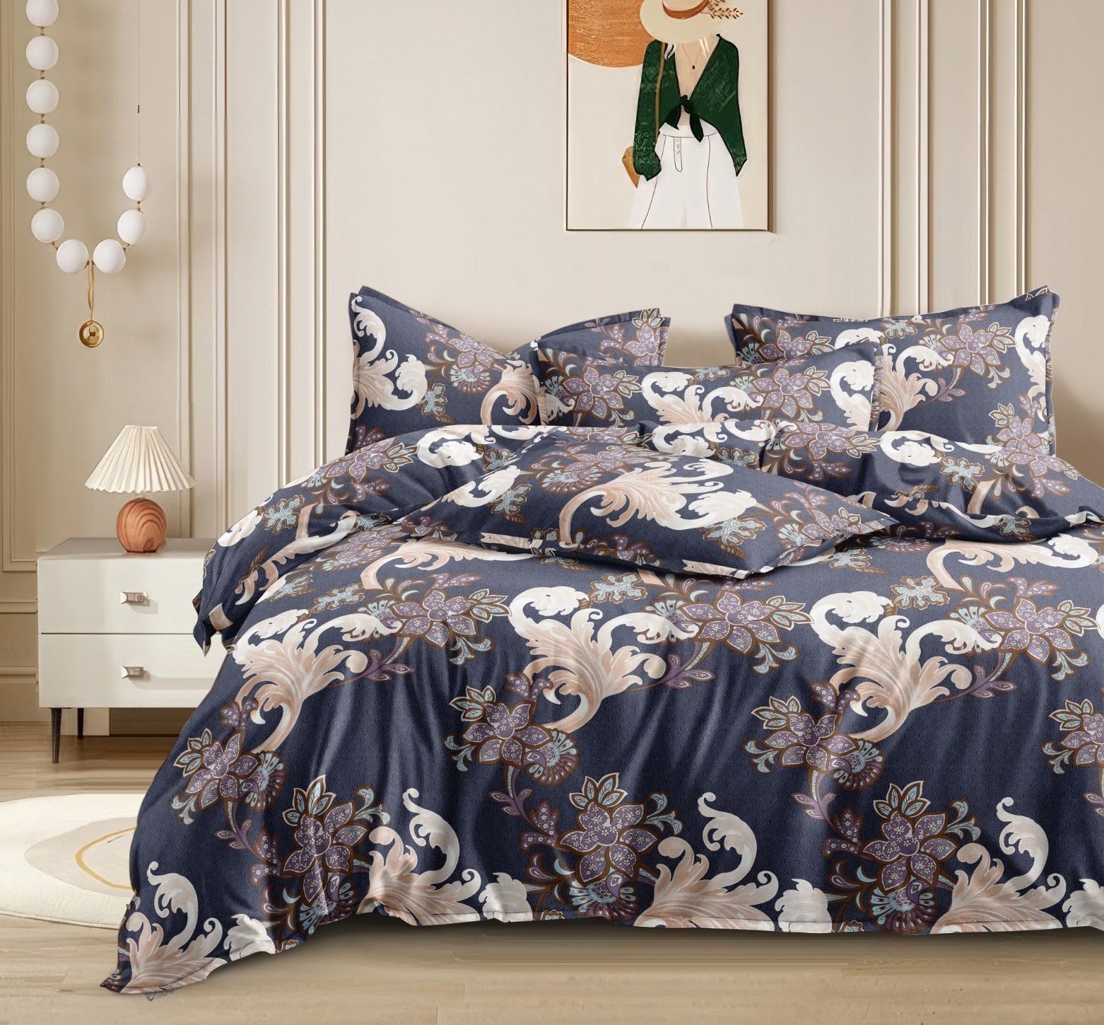 Mist Blue Duvet Cover - King Size, Reversible -8