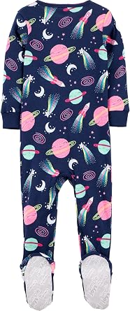 Simple Joys by Carter's Girls 3-pack Snug Fit Footed Cotton Pajamas