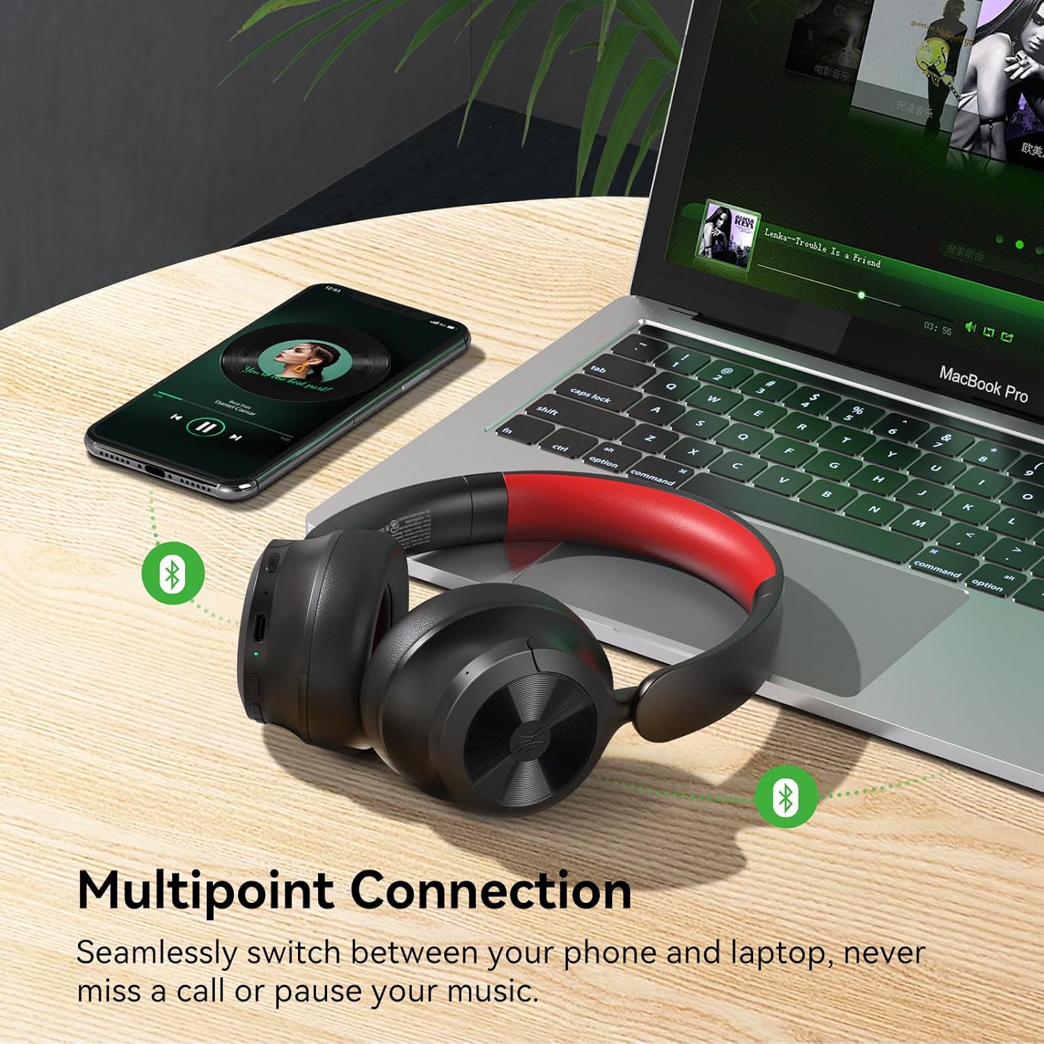 OneOdio Focus A1 Pro Wireless On-Ear Headphones with Active Noise Cancelling, 70-Hour Battery with Speed Charge, Bluetooth 6.0, Hybrid ANC, Multi-Device Connect, Clear Calls, Lightweight Portable - Image 7