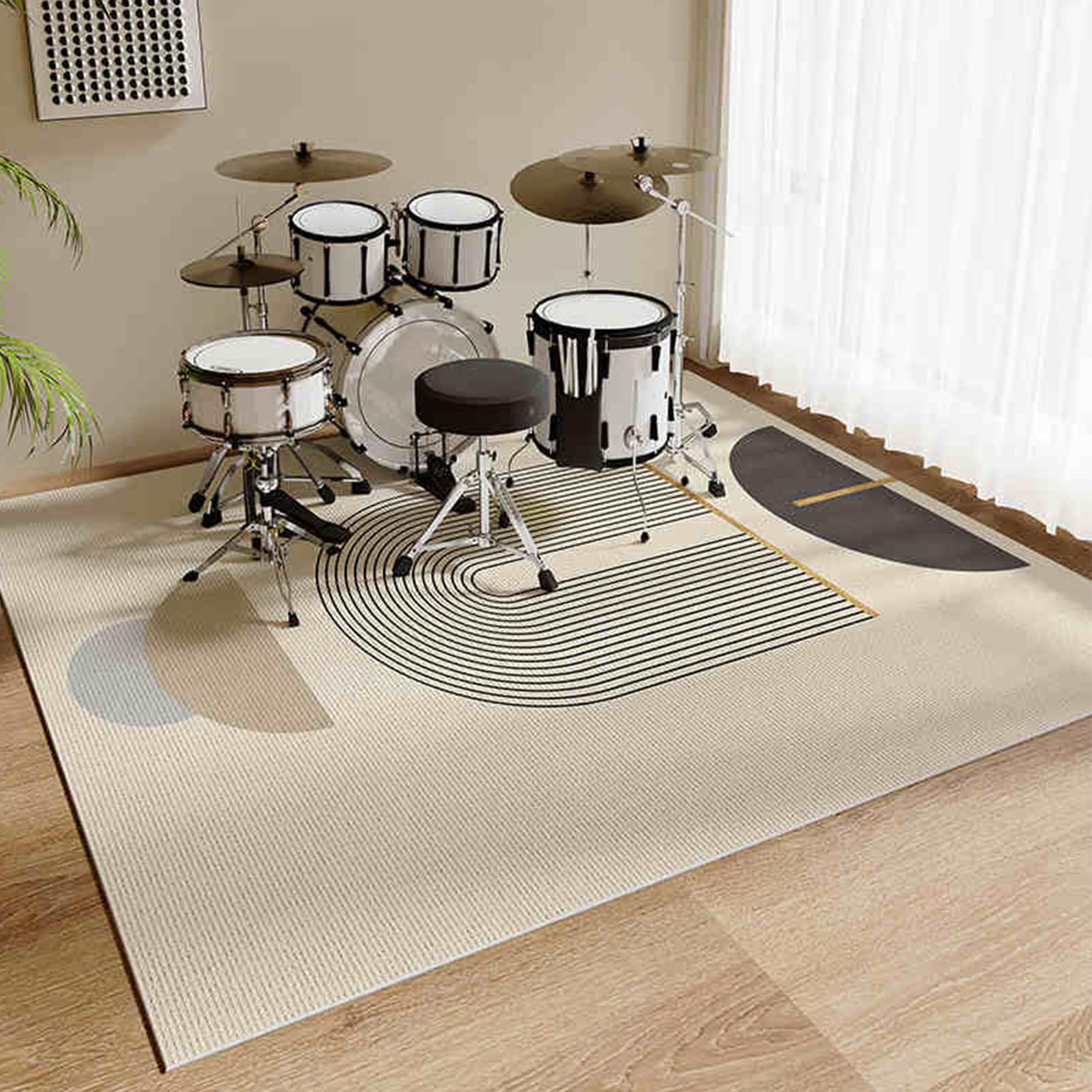 Profesjonalny dźwiękoszczelny dywanik perkusyjny 180 x 140 cm, antypoślizgowy dywan do elektronicznych perkusji jazzowych, basów i werbla, idealna podkładka pod instrument muzyczny dla muzyków