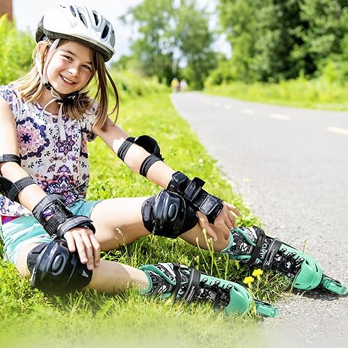 Miniatura 7 de Inline Skates for Kids and Adult, Adjustable Fun Illuminating Skates for Girls, Boys, Women and Men Outdoor and Indoor, Beginners Verde,Negro,Rojo