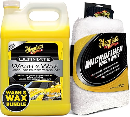 Miniatura 8 de Meguiar's Lavado y cera definitivo, lavado de autos y cera limpia y brilla en un solo paso, lava, brilla y protege con un limpiador de pintura