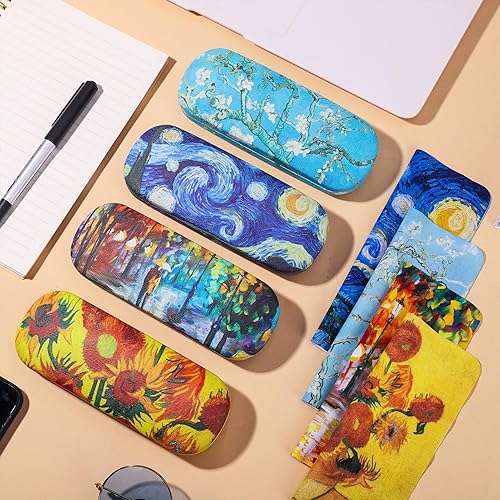 Miniatura 7 de Estuche rígido para lentes, fundas para lentes de ojo, carcasa rígida con paño de limpieza, estuche portátil para gafas para mujeres y hombres