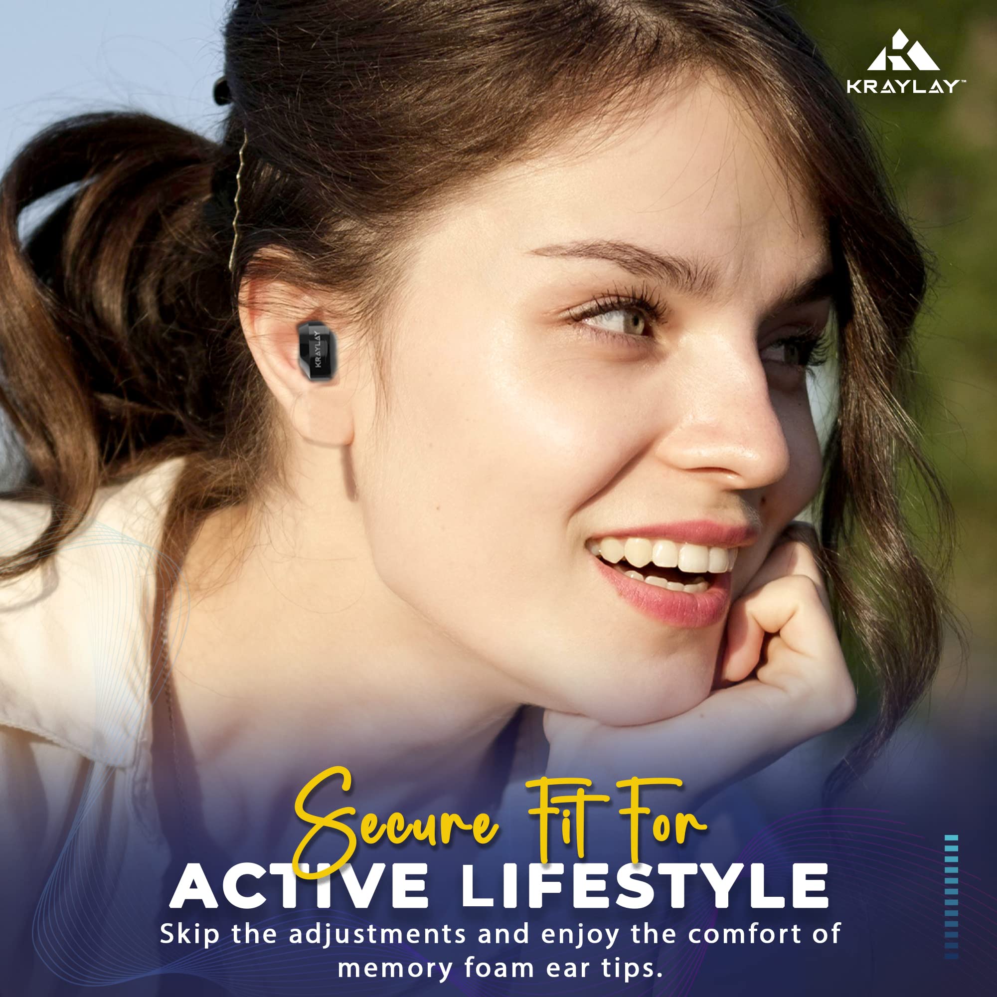 Auricolari wireless: Bluetooth 5.3, 40 ore di riproduzione, impermeabilità IPX7 con cancellazione attiva del rumore, memory foam + auricolari in silicone, riduzione della caduta, nessuna