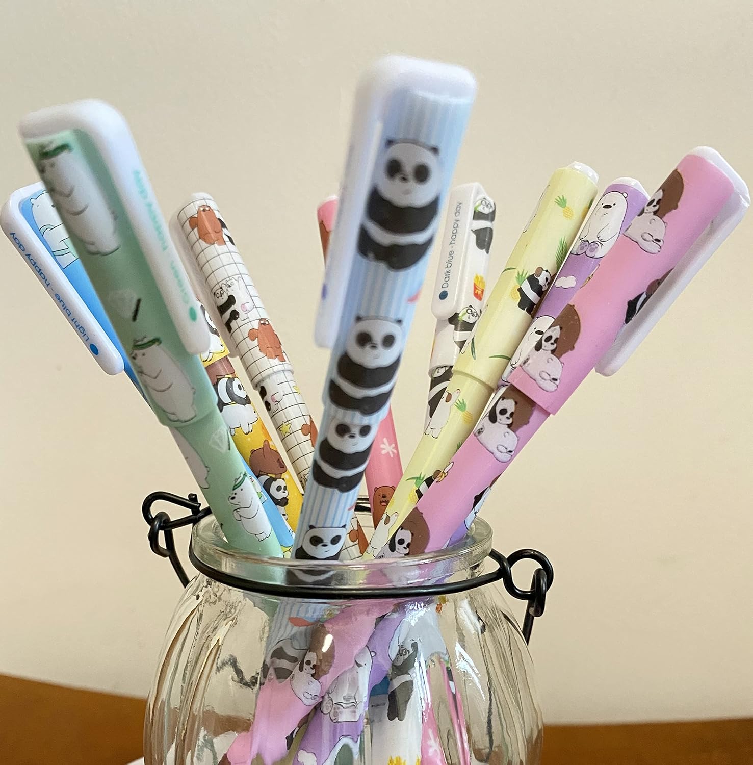 Amazon.com: Toshine Cute Panda Pens Color Gel Pens Set Fine Point 0.38mm Colored Ink Gel Pens ...