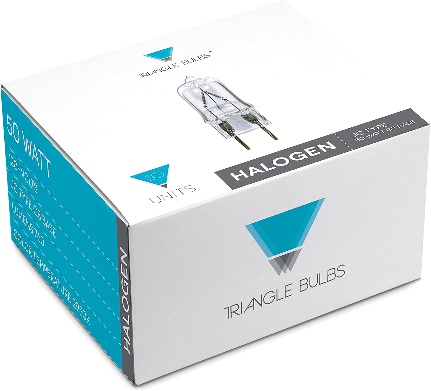 Triangle Bulbs T10049-10 50-Watt G8 Bi-Pin Base 120-Volt Halogen Clear Glass Light Bulbs (10 Pack)