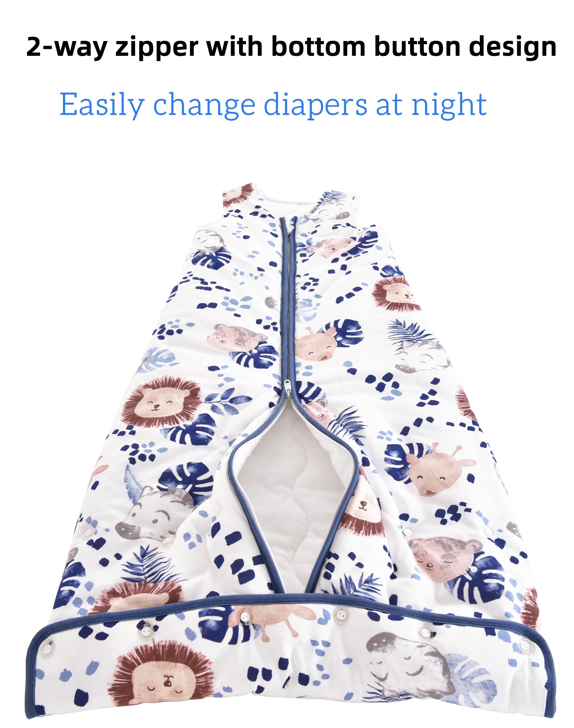 MIKAFEN Babyslaapzak voor de winter met voeten 2,5 TOG - 100% katoen, kinderwinterslaapzak voor jongens en meisjes,75-85cm 6-18 maanden,Dinosaurus