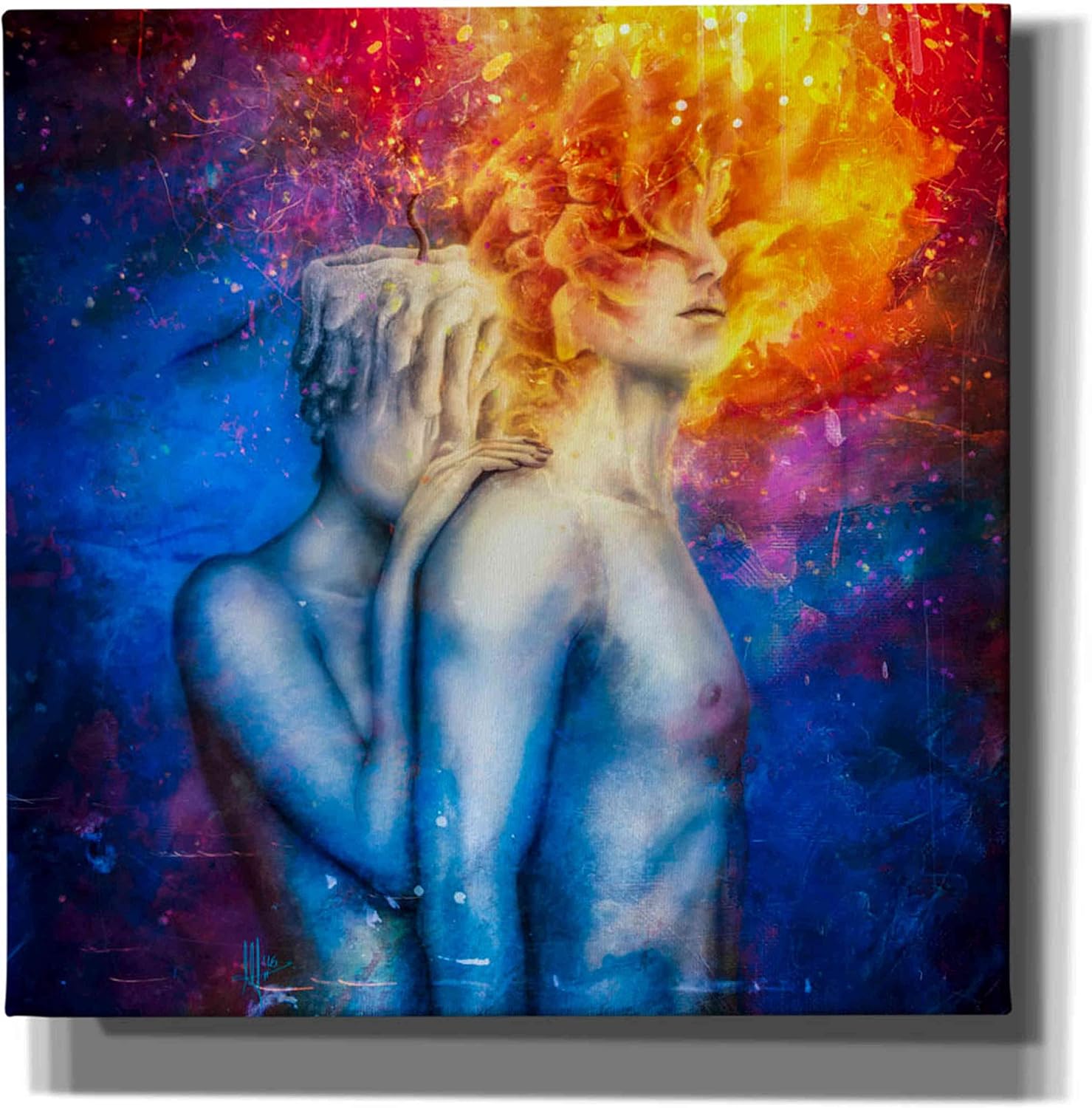 Epic Graffiti ' Almost A Dance' by Mario Sanchez Nevado Canvas Wall Art, 12" x 12", Blue