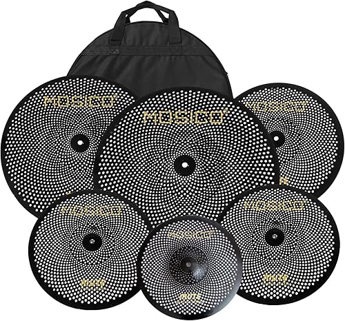 Miniatura 7 de Arborea Paquete de platillos de bajo volumen con Hihats de 14 pulgadas, 16 pulgadas, Crash de 20 pulgadas, Ride Plus un platillo y bolsa de