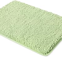 Vista 11 de Yeaban Juego de alfombras de baño verde manzana 2 piezas (20" x 32" y 17" x 24"), tapetes de baño de felpilla gruesa Alfombras de baño absorbentes