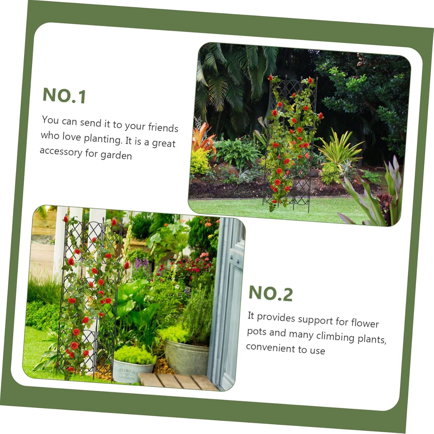 Generic Garden Trellis Climbing Plant Support Stand for Indoor and Outdoor Vine Plants Frame with Height Gardening Accessory for Healthy Growth and Vertical Garden Maintenance