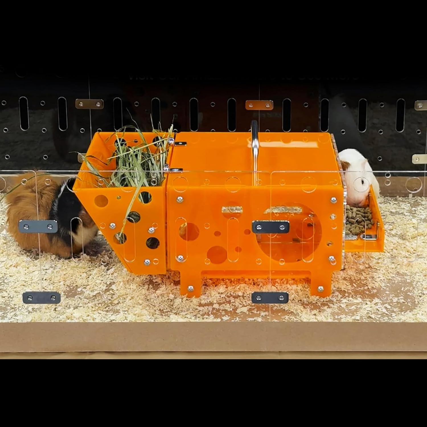 Bundle-3 Items: Cheese House, Food Feeder Yellow, Hay Feeder Yellow