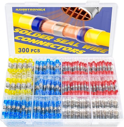 Miniatura 12 de haisstronica - 200 conectores de cable de sellado de soldadura, a tope, autosoldadura para marina, estéreo