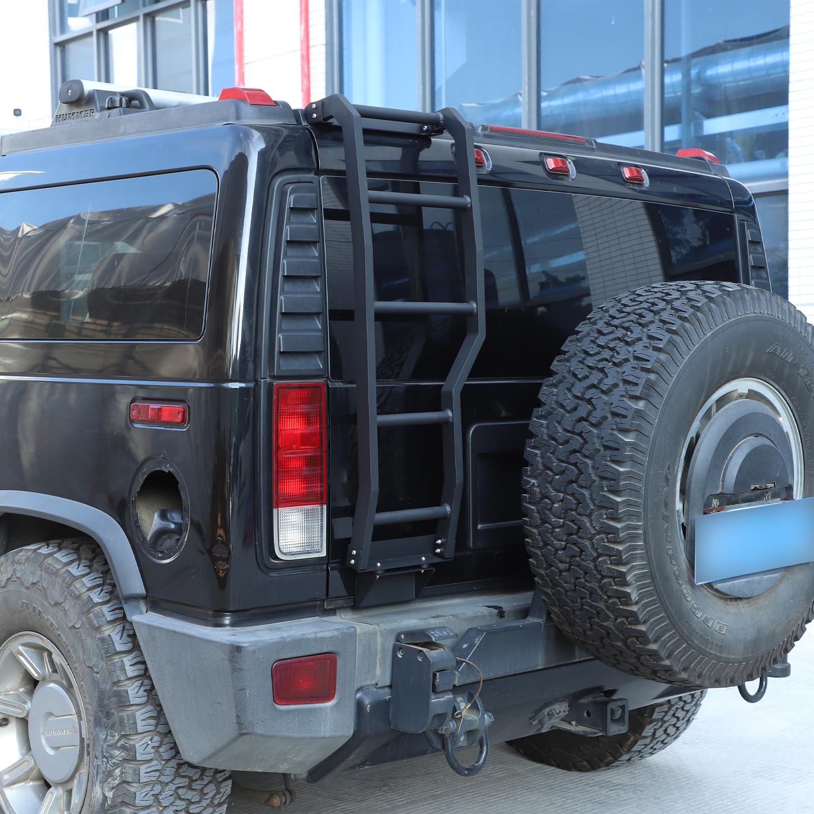 Fgtagtal Tailgate Ladder Compatible With Hummer H2 2003-2009, Aluminum Car Rear Door Ladder Mount Bracket Accessories - View #9