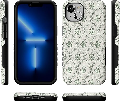 Vista 822 de Casely Funda para iPhone 13 Compatible con MagSafe Color Splash de medianoche Funda retro abstracta Color de medianoche Splash Abstracto