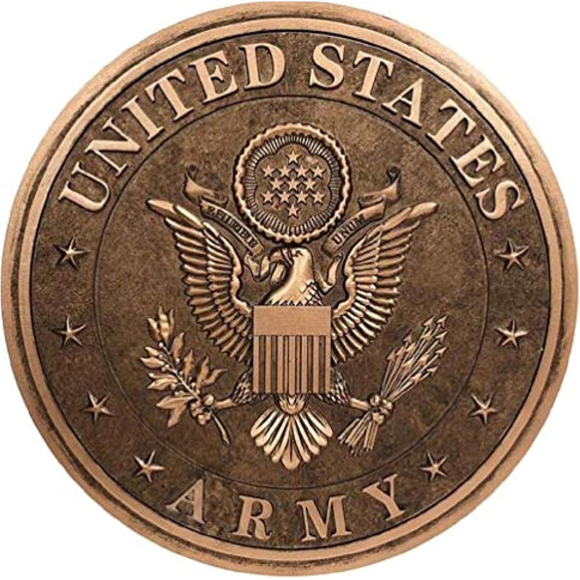 Spoontiques - Garden Décor - U.S. Army Bronze Tone Stepping Stone - Decorative Stone for Garden