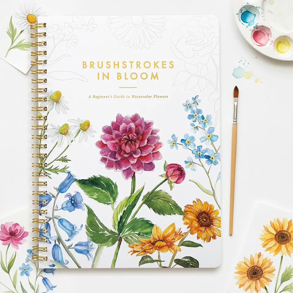 Beautiful Watercolor Workbook for Beginners - Relaxing &amp; Easy to Paint Water Coloring Book with Floral Designs on Premium Paper - Perfect for Gifting to Spark Creativity &amp; Joy for Adults