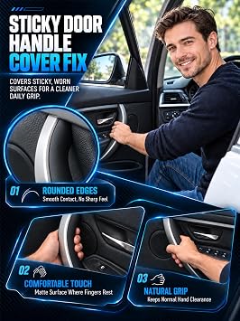 Front Interior Inner Inside Door Pull Handle Grab Cover Fit for BMW 320,328,330,335,M3 F30/F31/F34/F80 3 Series 2012-2018 and 418,420,428,430,435,M4 F32/F33/F36/F82/F83 4 Series 2014-2017