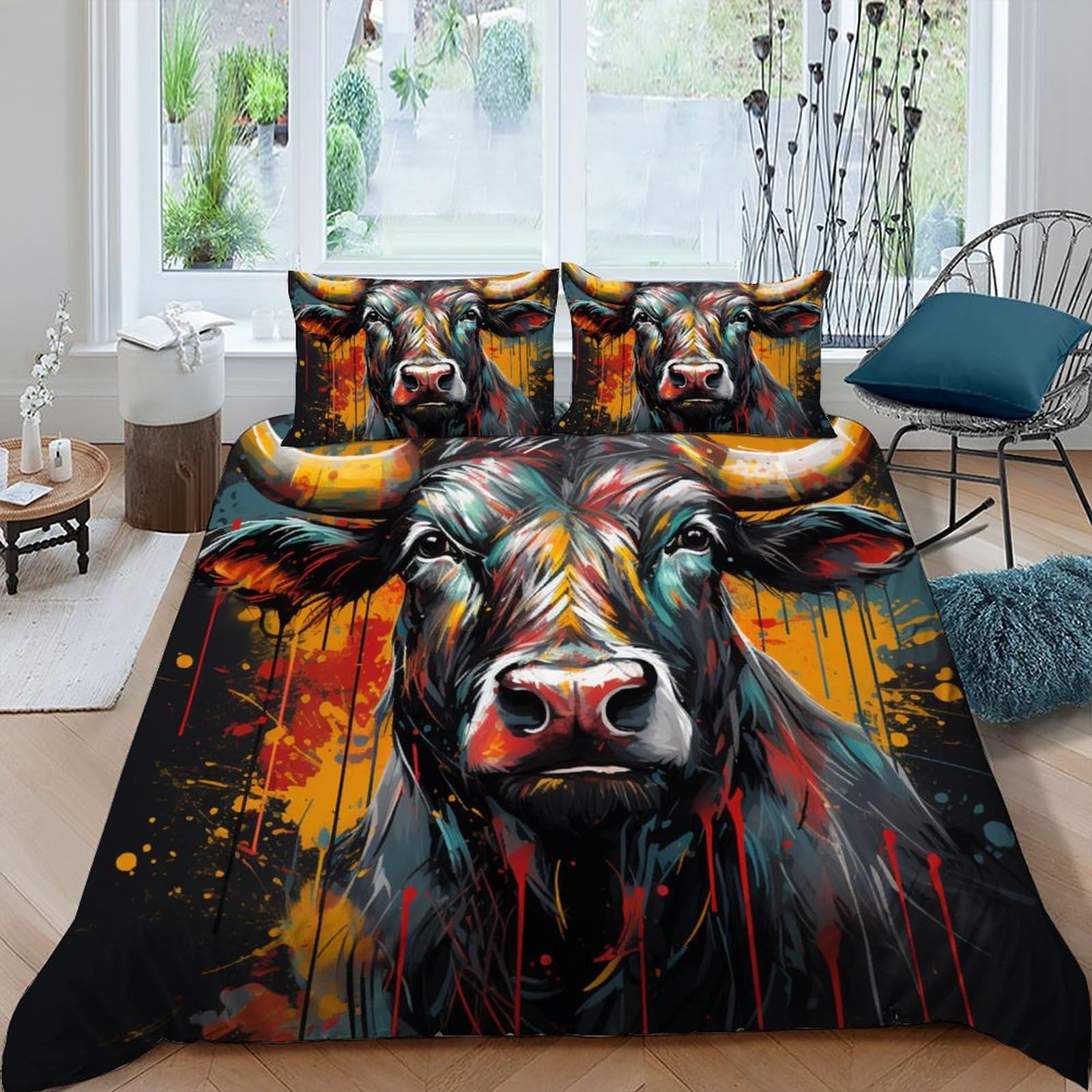 Parure de lit tauromachie en microfibre supérieure de taille King avec fermeture éclair