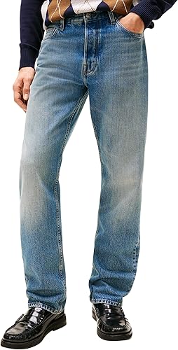 Tommy Hilfiger Hombres Regular Straight Dover Tye Blue MW0MW42806 Straight, Deni