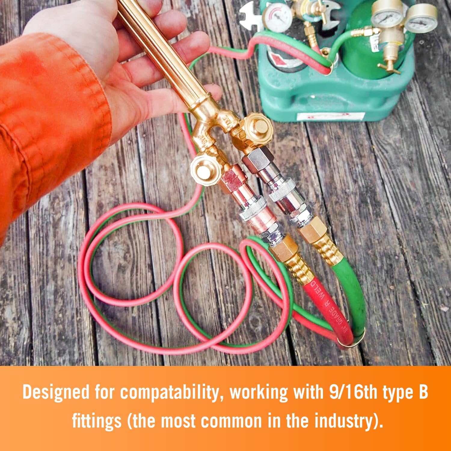 CAMPFIRE Oxy Acetylene Quick Connect Fittings, Cutting Torch Quick Connect Set, Oxy Fuel Quick Connect Torch to Hose Fittings, Oxy Fuel Coupler Kit