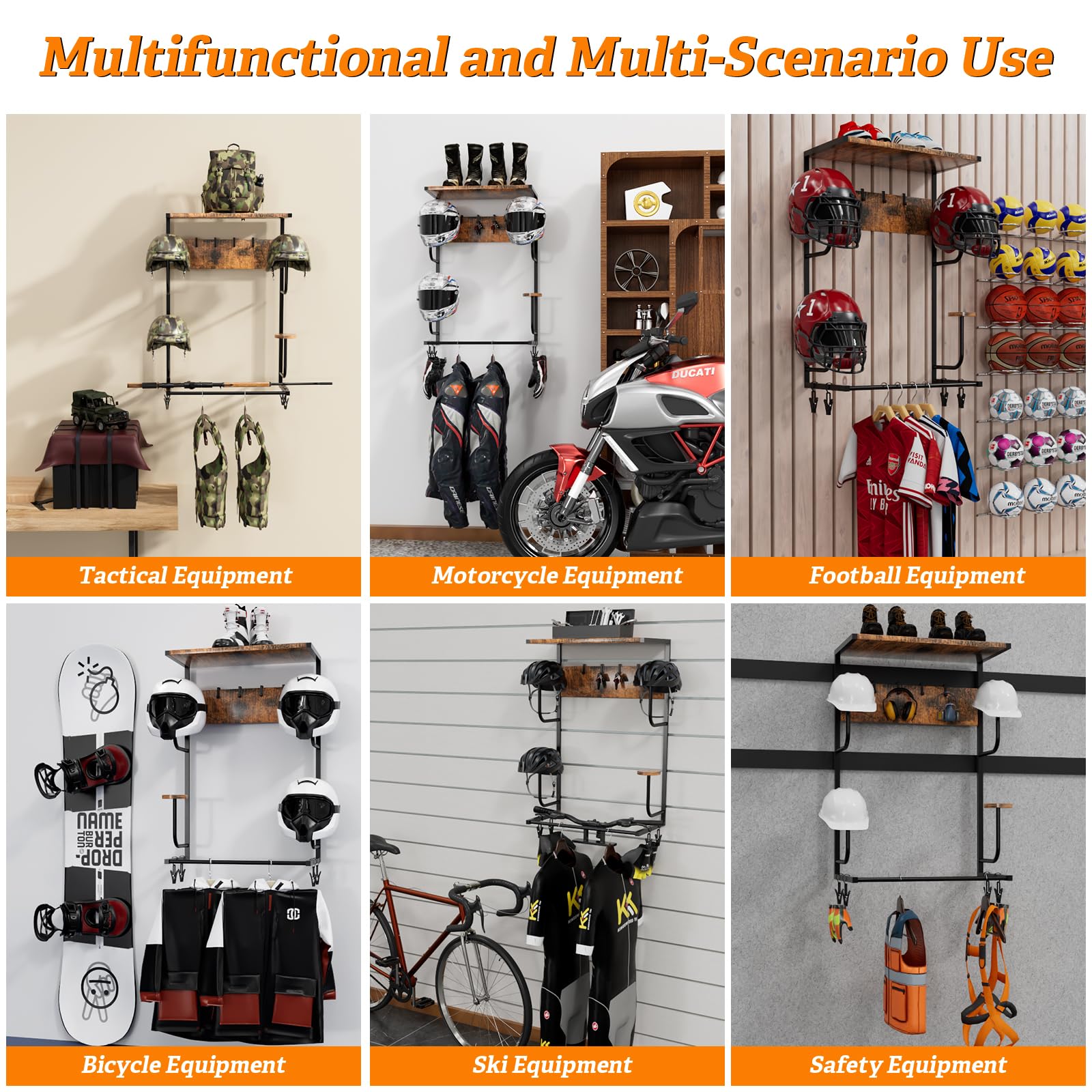 Deloky Lot De 4 Crochets De Support Mural Pour Casque De Moto - Support