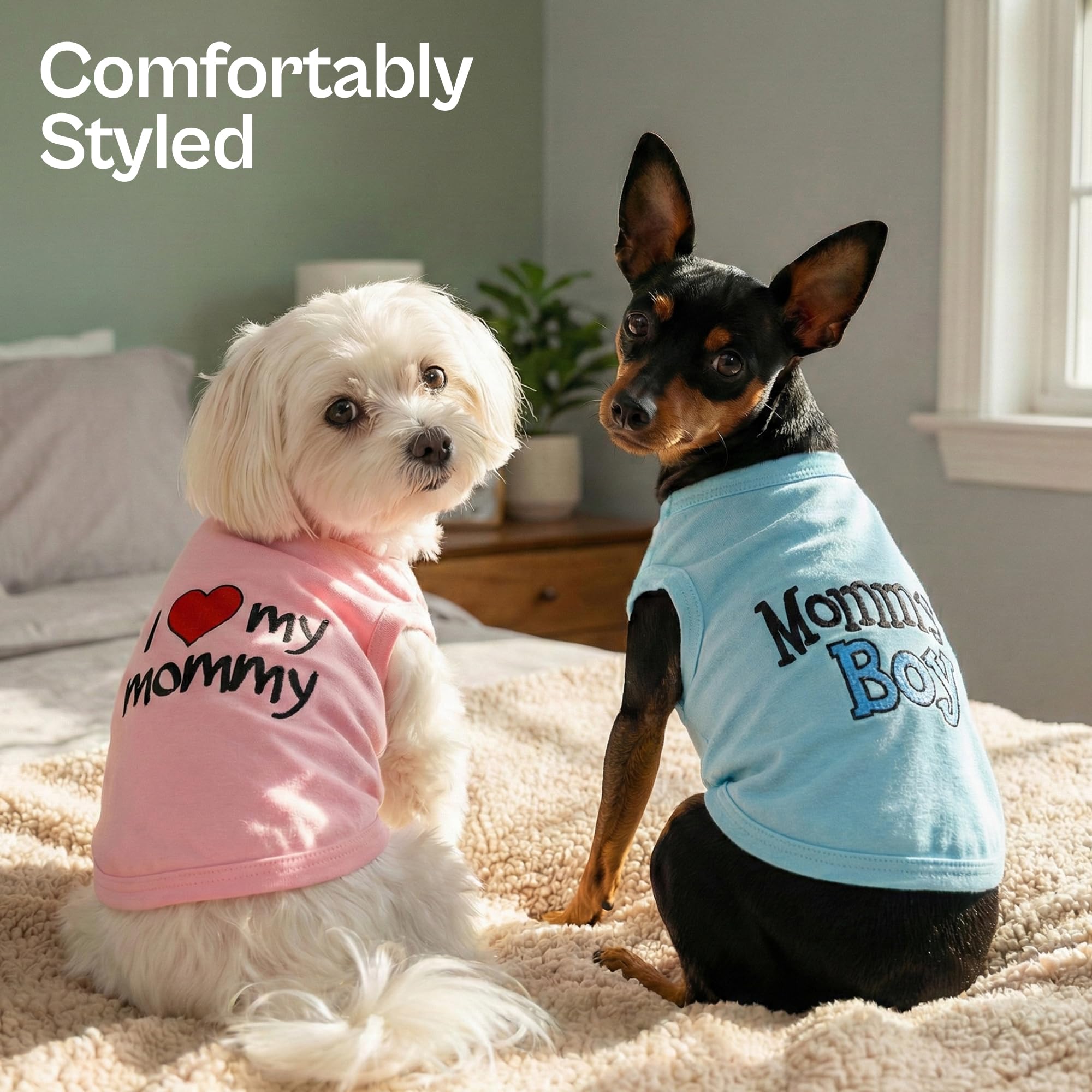 Parisian Pet Lot de 2 Chemises pour Chien - 100% Coton - pour Chiens de Taille Moyenne et garçon - sans Manches - Vêtements Respirants et légers - T-Shirts d'été Extensibles pour Chiens