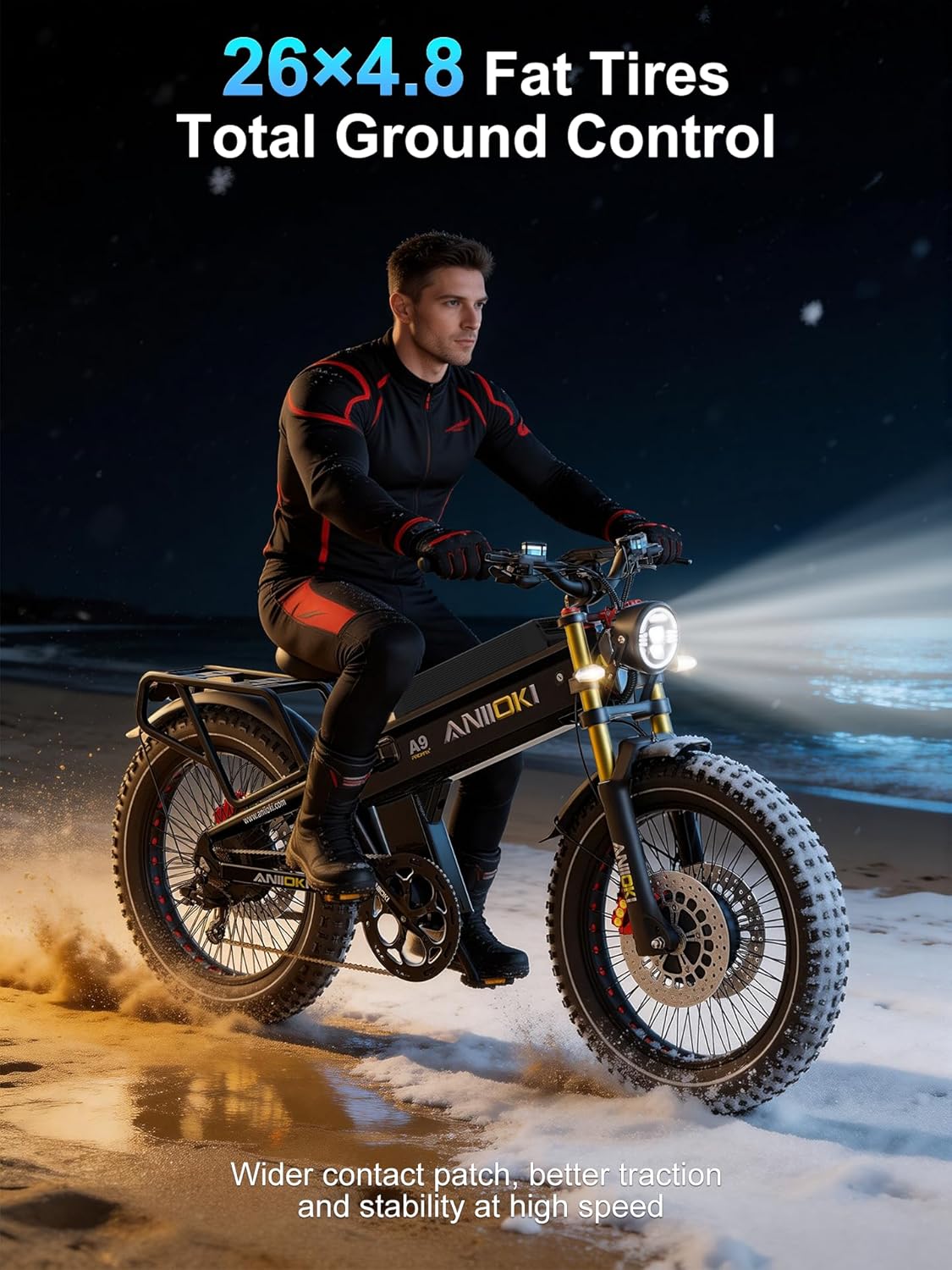 ANIIOKI 6000/7000W Dual Motor Electric Bike,46MPH 300Miles Long Range eBike,60/72V 70Ah/80Ah Battery,7-Speed,26×4.8" Fat Tire Electric Bicycles