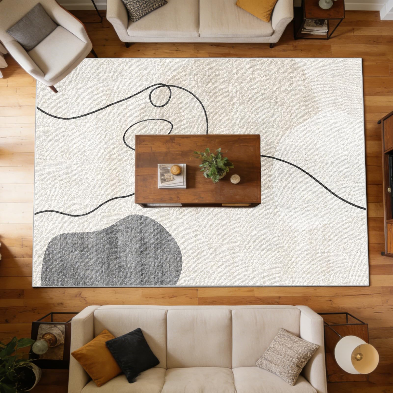 Tapis intérieur pour chambre et salon facile à nettoyer, dos antidérapant