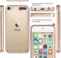 Vista 6 de Funda ULAK para iPod Touch 6ta generación, funda para iPod 5, transparente, suave, de TPU flexible, plástico rígido que absorbe golpes, Rose gold