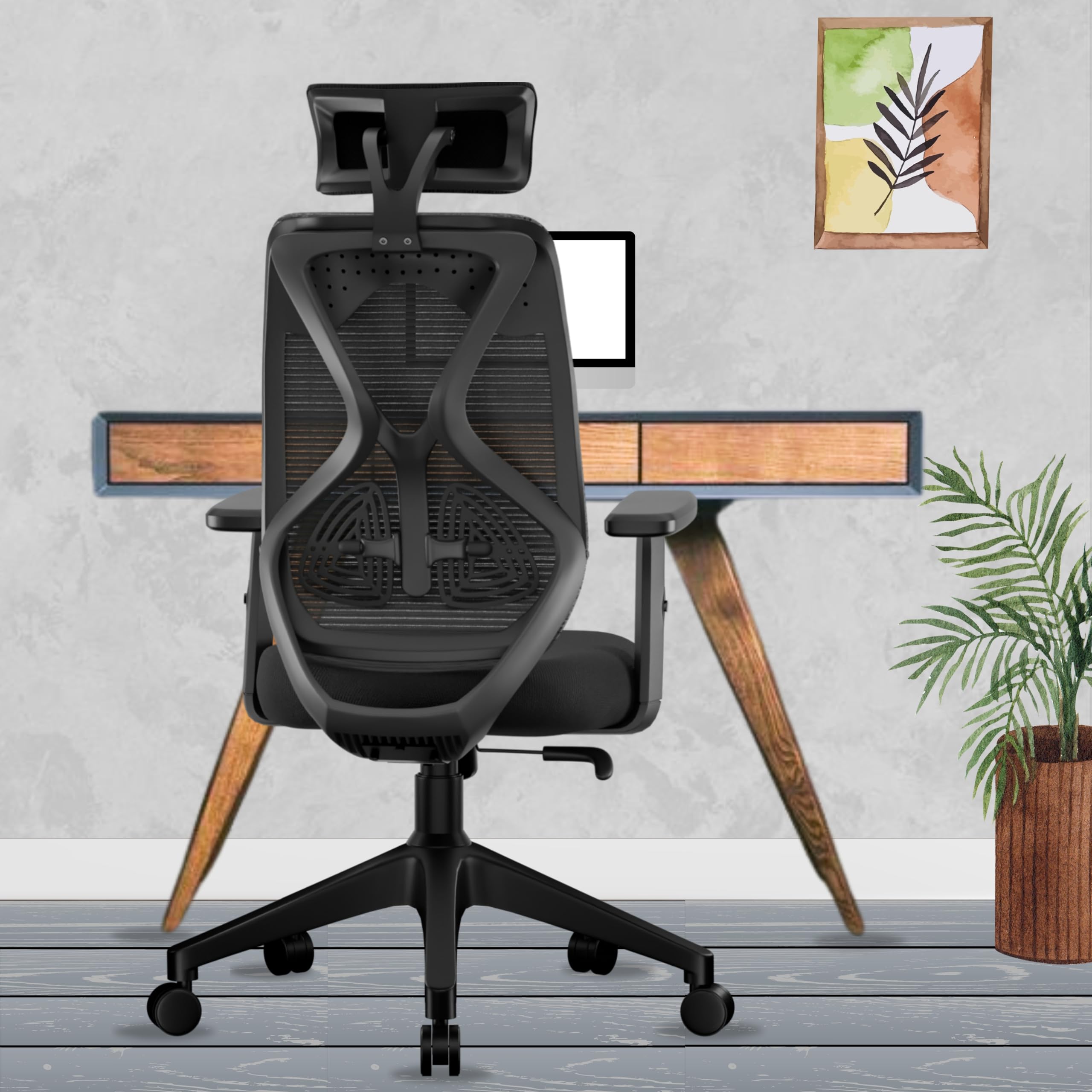 beAAtho Dusk Mesh High Back Office Chair/Study Chair/Computer Chair/Revolving Chair/Desk Chair for Work from Home Adjustable Arm, Lumbar, Height with 3 Years Warranty (Black) (B0D5VM3W1C) Amazon Price History, Amazon Price Tracker
