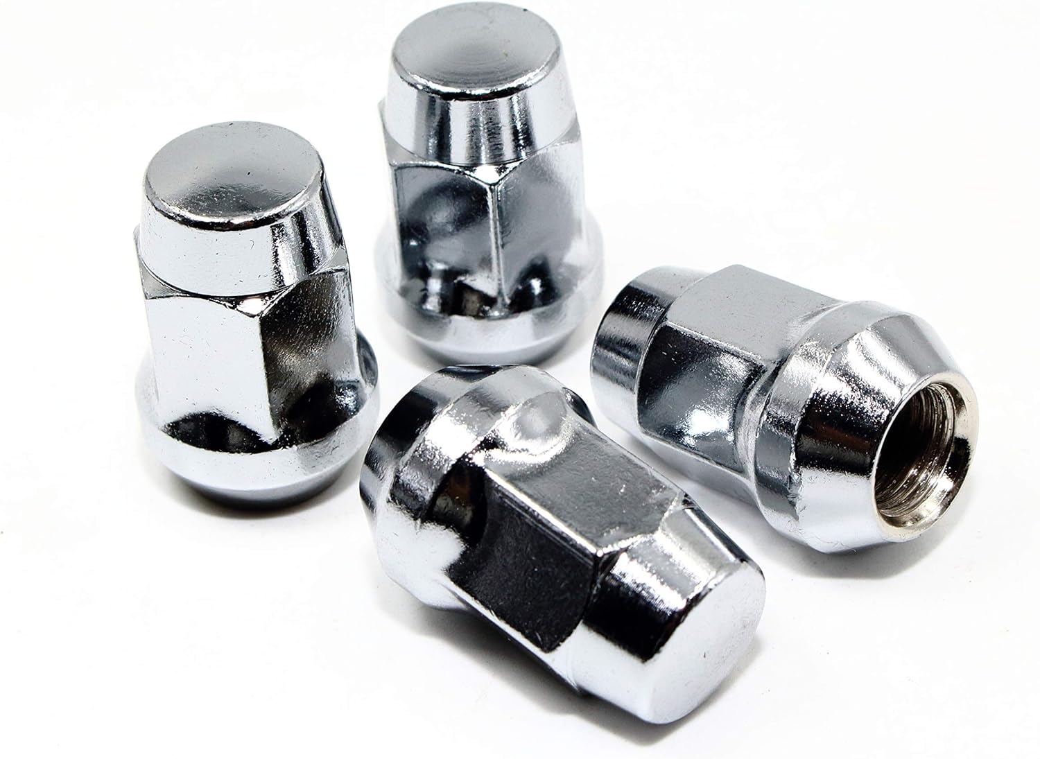 Set of 20 Veritek 1/2x20mm Chrome 19mm 3/4 Hex 1.4" Overall Length 1 Piece Acorn Conical Seat Lug Nuts for Ford Jeep