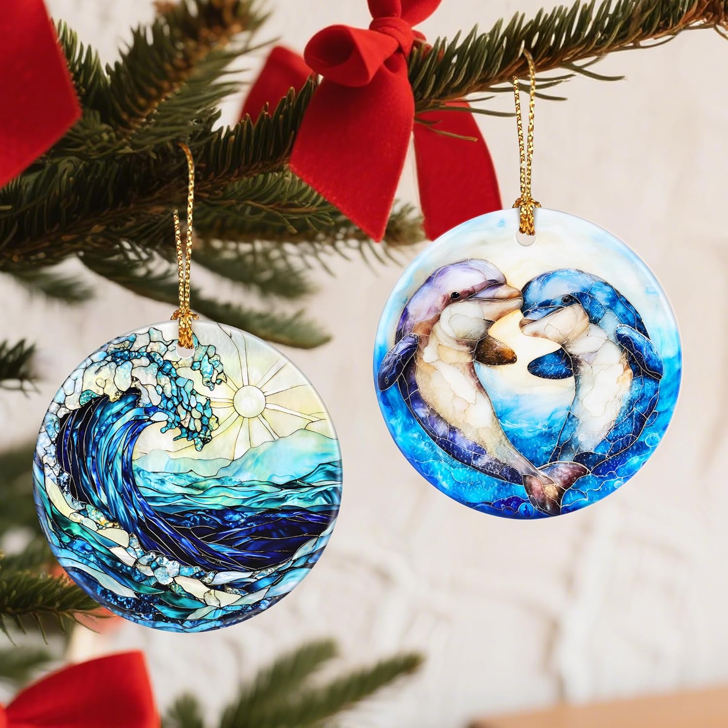Christmas Ornaments, Dolphin Ornament, Christmas Tree Ornaments, Xmas Decorations, Holiday Decorations, Gifts for Dolphin Lovers, Holiday Party Gifts, and Xmas Gift Ideas - Image 5