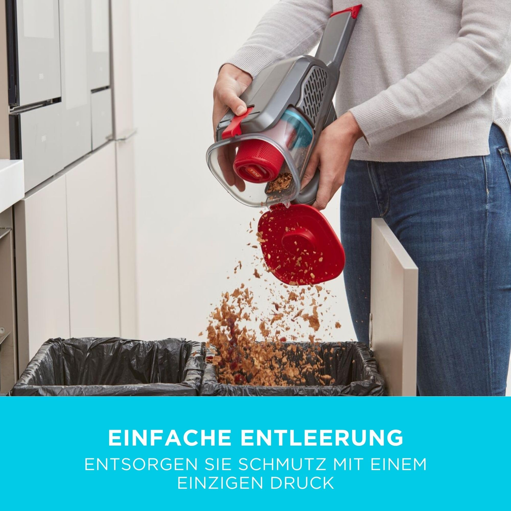 BLACK+DECKER Lithium Dustbuster BHHV315B-QW mit Cyclonic Action – 12V Akku Handstaubsauger mit ausziehbarer Fugendüse & Ladestation – Beutelloser, kabelloser Staubsauger – Lange Saugdüse