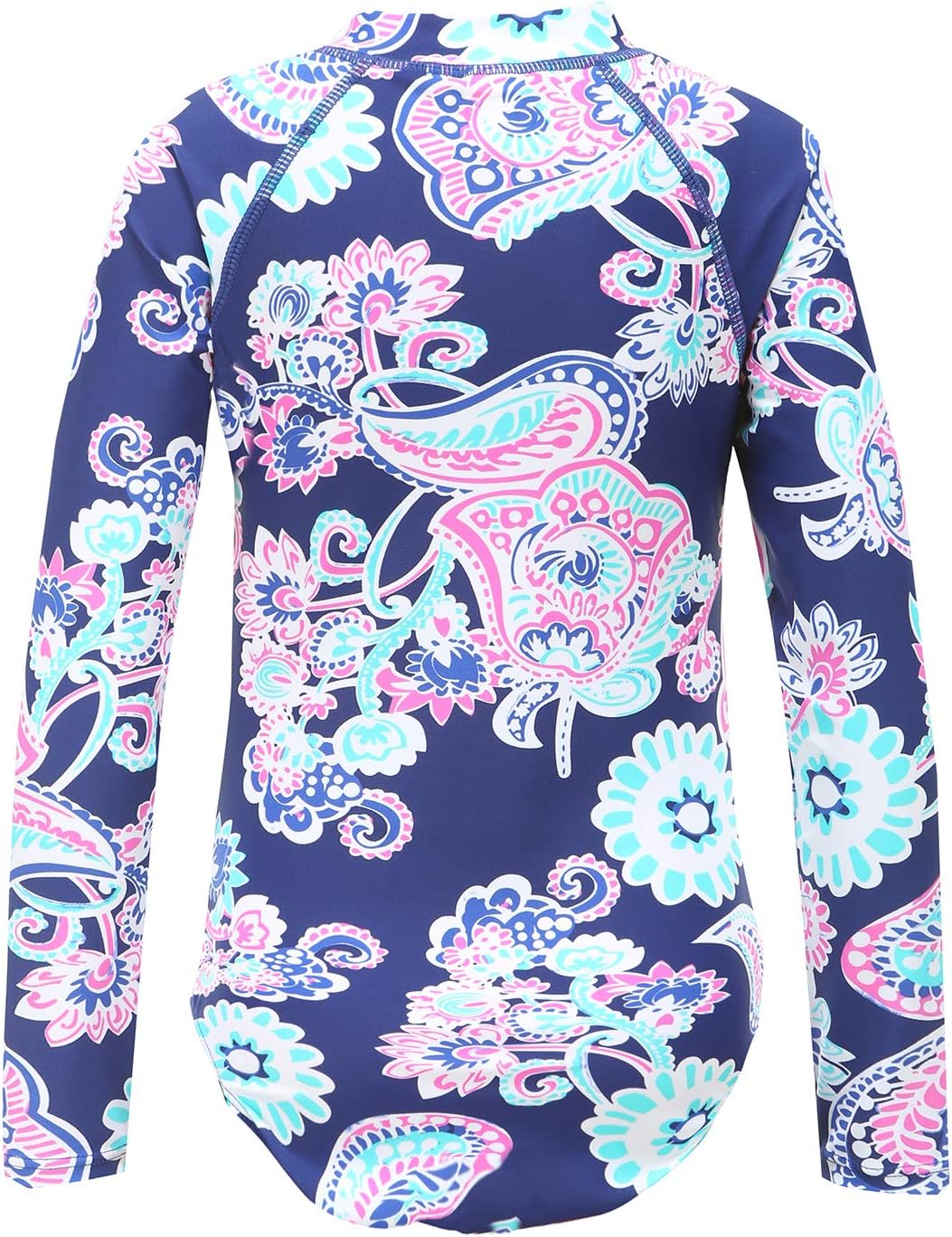 Girls Rash Guard Long Sleeve One Piece Swimsuits Stripes Zipper Bathing Suits UPF 50+/Sun Protection - Image 3