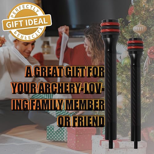 Miniatura 7 de FENJANER Estabilizador de arco de tiro con arco, barra de equilibrio de arco de fibra de carbono de 8  con sistema de amortiguación para arco