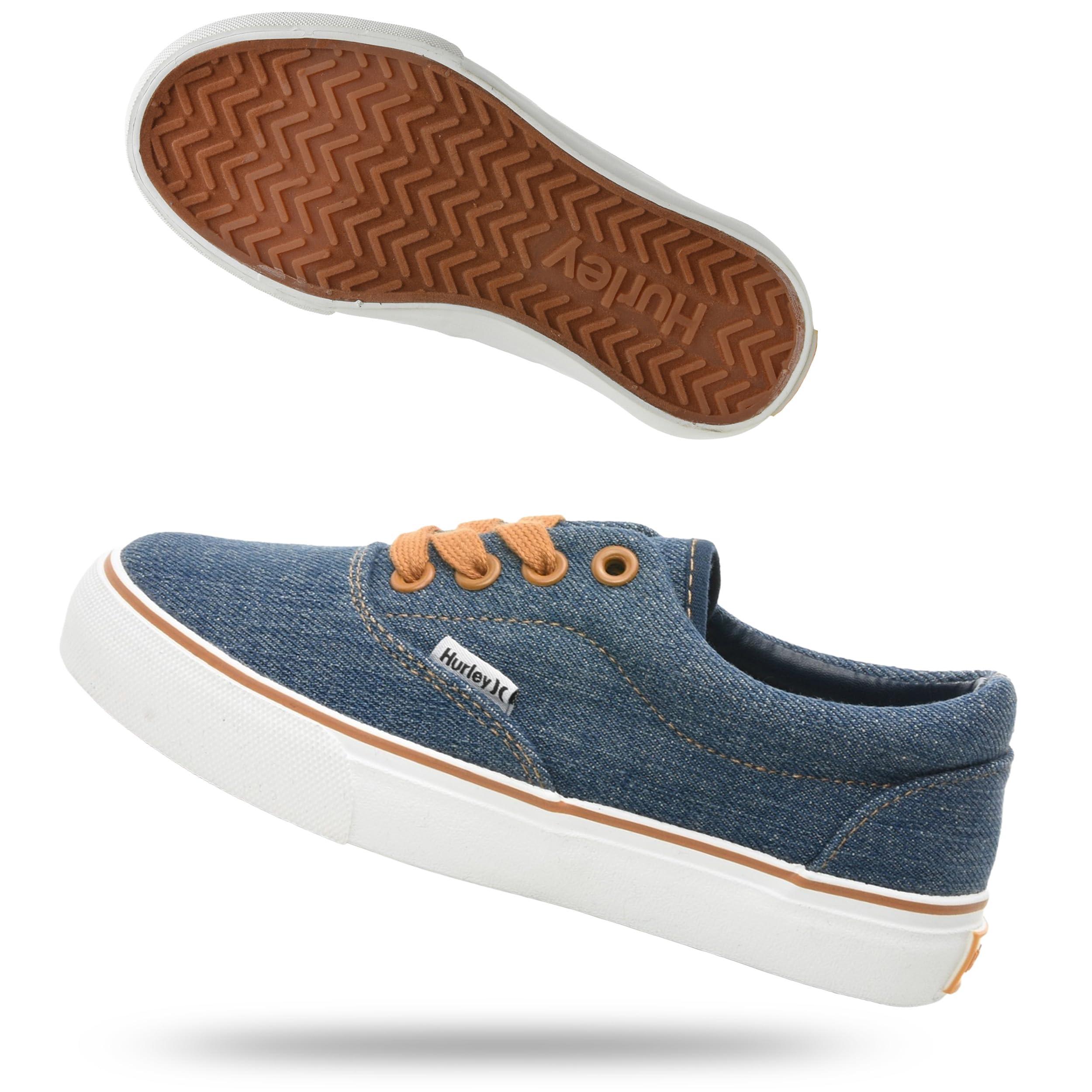 Hurley Marley Kids Lace Up Canvas Sneakers – Low Cut Skateboarding Shoes for Kids, Sports Shoes for Boys and Girls