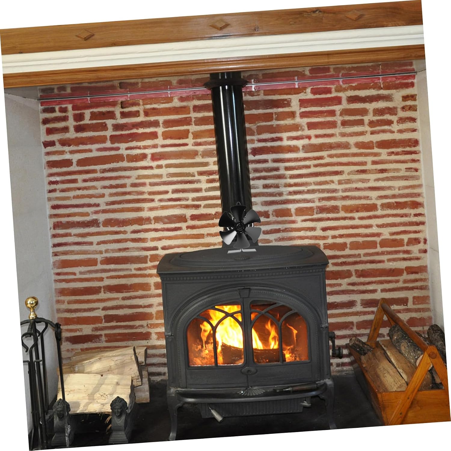Wood Stove Fan 6-blade Heat Powered Fireplace Fan Silent Log Burner for Wood Stove Heating Accessories