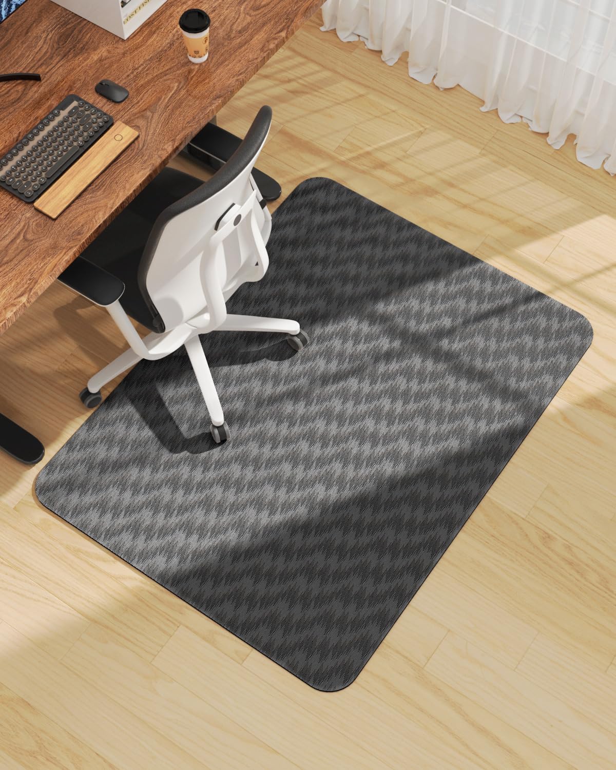 Blvornl Large Office Chair Mat for Hardwood Floor, Rolling Chair Mat for Hard Wood, Large Anti-Slip Hard Floor Protector, Heavy Duty Computer Desk Rug