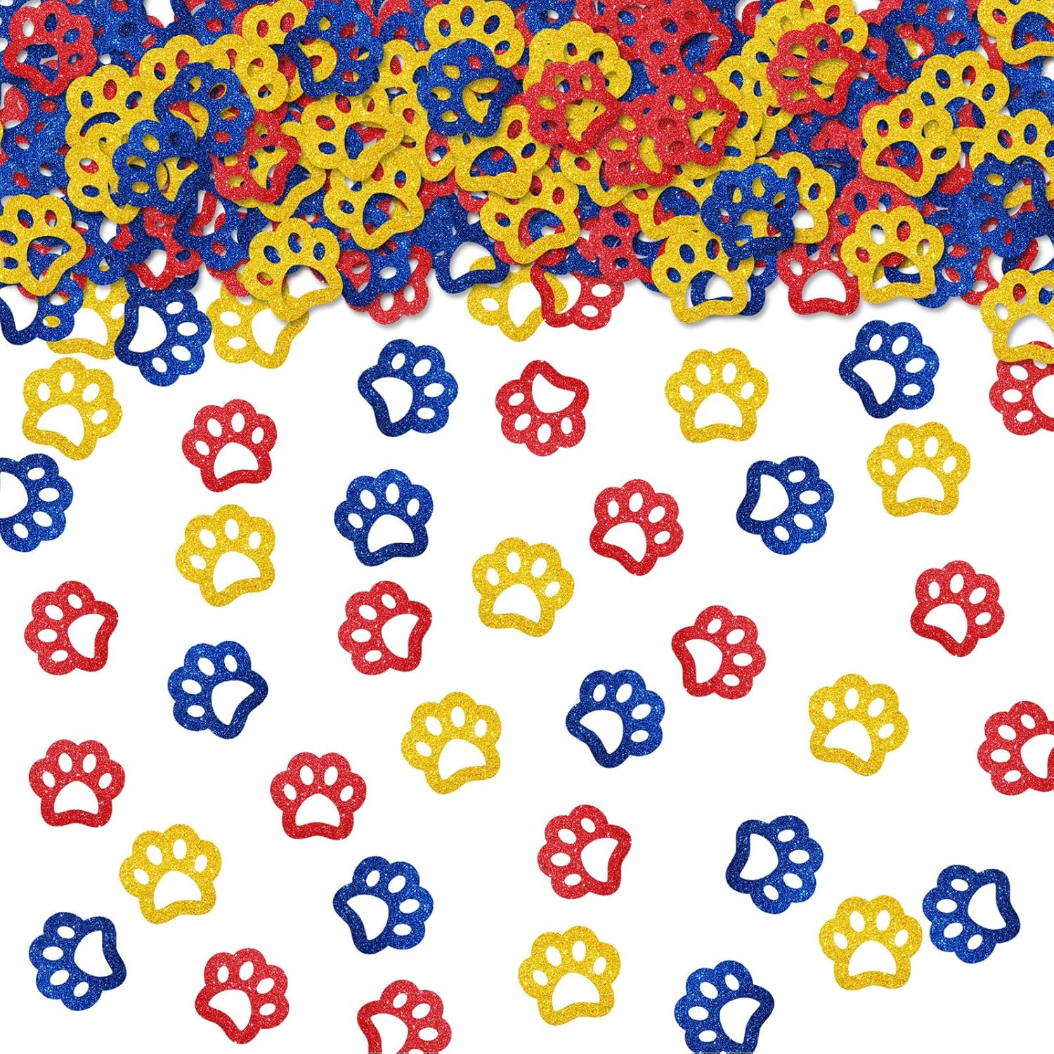 100pcs Puppy Paw Confetti, Gold Glitter Pet Dog Table Confetti for Baby Shower, Dog Paw Paper Scatters, Puppy Birthday/Pet Themed Party Table Decoration