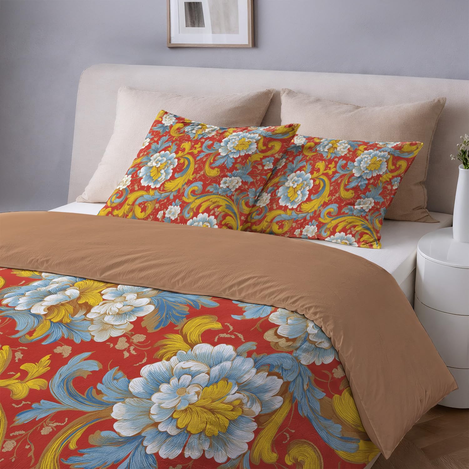 Przytulny i wygodny delikatny w dotyku, zestaw poszewek na kołdrę Super King, nie wymaga prasowania, Easycare SuperSoft, poszewka na kołdrę i poszewka na poduszkę 260 x 218 cm, tradycyjny kwiatowy