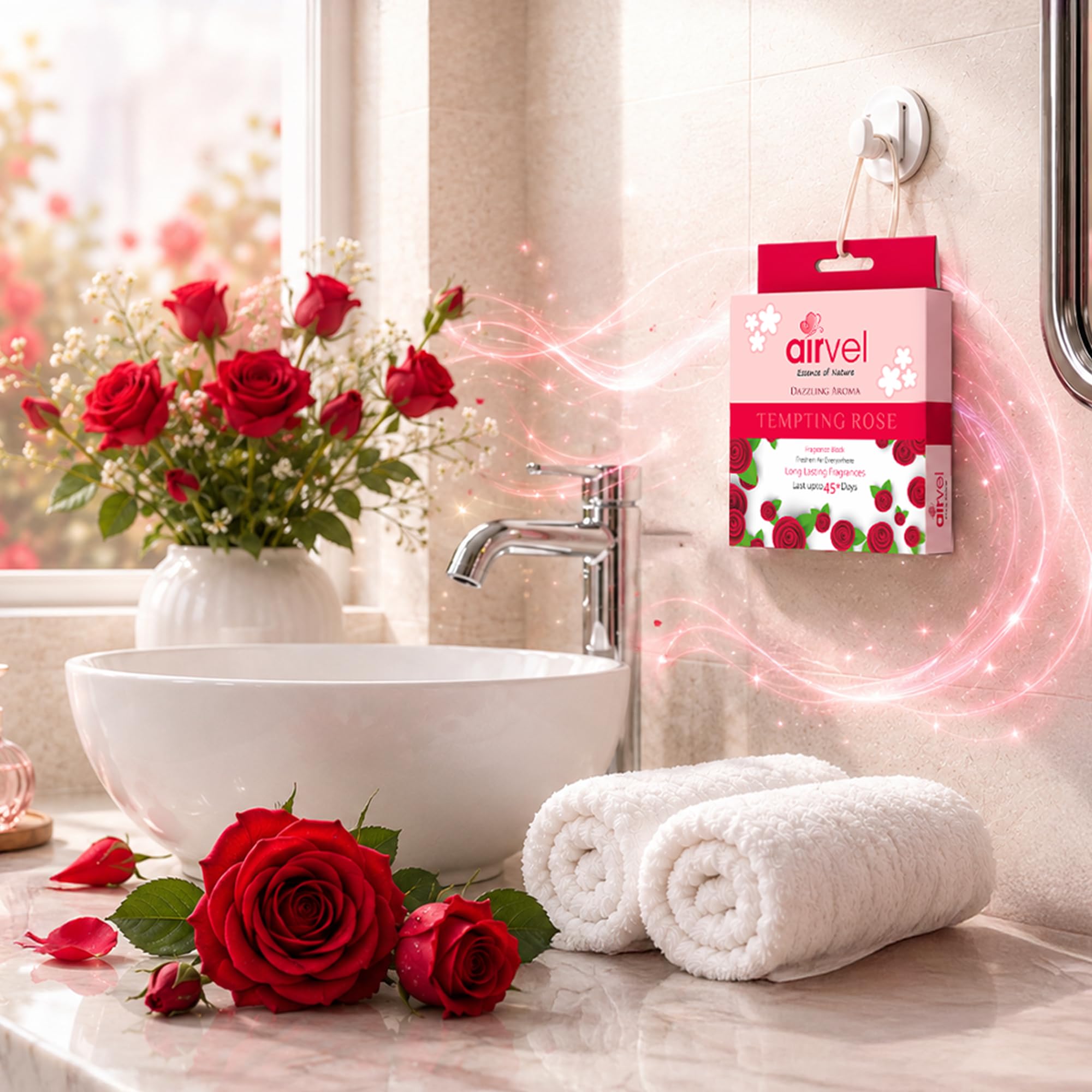 Airvel Air Freshener Blocks for Bathroom & Home | Long Lasting Jasmine, Rose, Lavender & Sandalwood Fragrance | Odor Neutralizer for Cupboard & Small Spaces | 75 g Each Pack Of 4 4