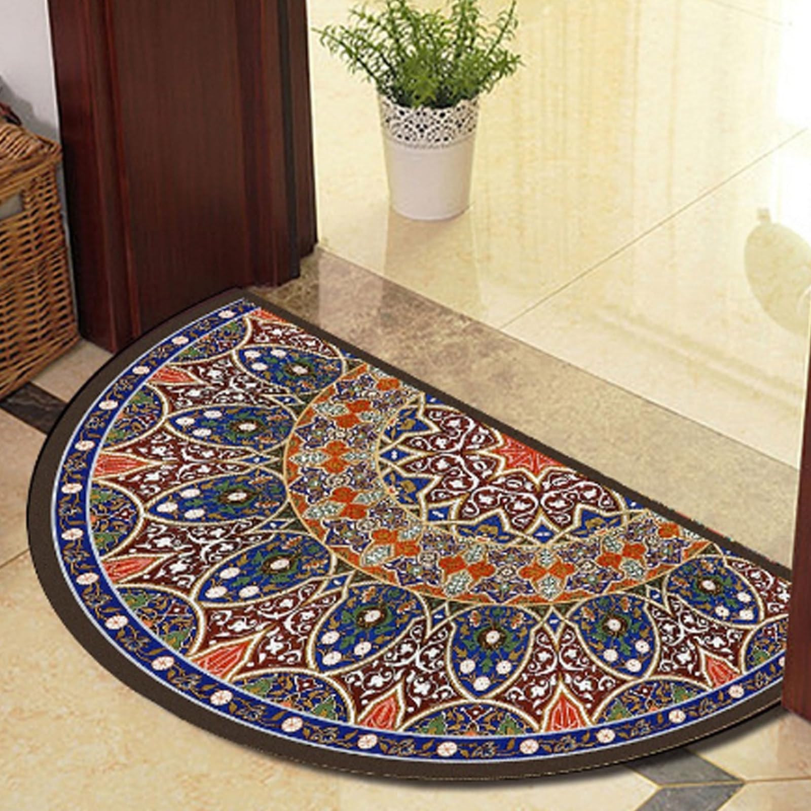 Semi Circle Funny Out Welcome Half Moon Kitchen Rugs Inside Door Mats Doormat Indoor Heavy Duty Non Slip Washable Large white eyes 100x180cm