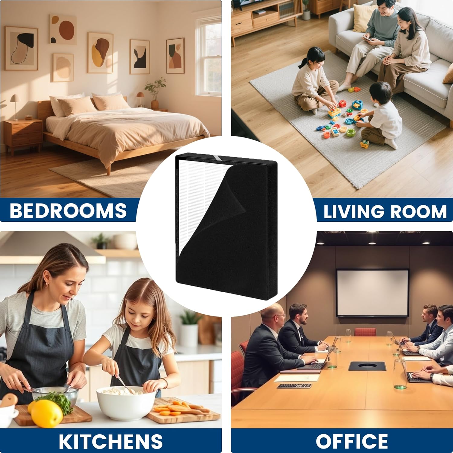 2 Pack True HEPA 45i Replacement Filter, Compatible with 45i and Breathesmart Flex Bh400 air purifier, Compared # B4-Fresh/FL40-Silver-Carbon, B4-Pure, 2 HEPA Filter + 4 Carbon Filter - Image 7