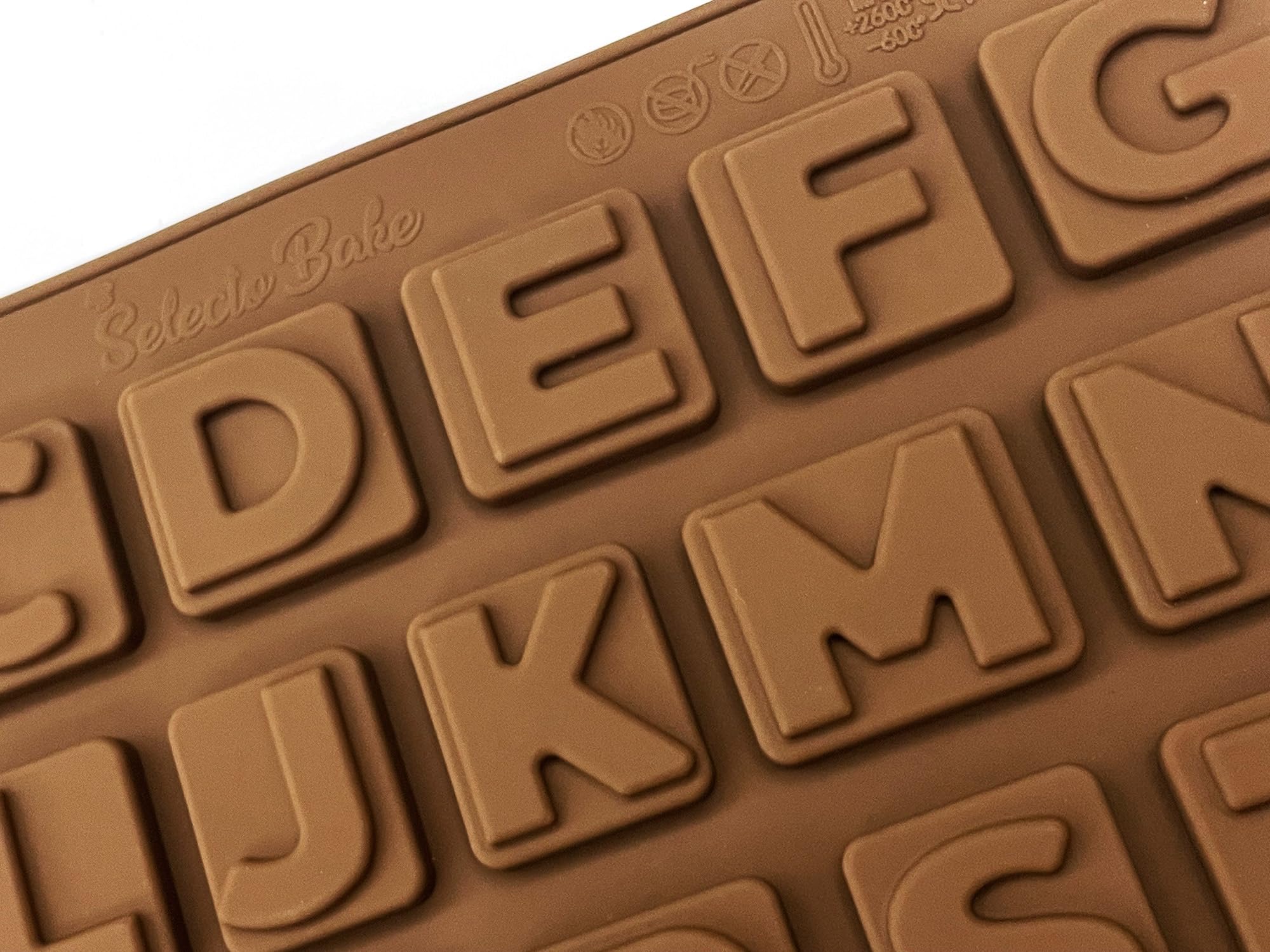 Selecto Bake Set di 2 stampi in silicone per lettere e numeri di cioccolato, alfabeto in silicone e numero, per torte e cioccolatini