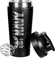 Vista 9 de Botella agitadora aislada del ejército de 24 onzas, botella de agua de 24 onzas, vaso agitador para batidos de proteínas, regalos del ejército