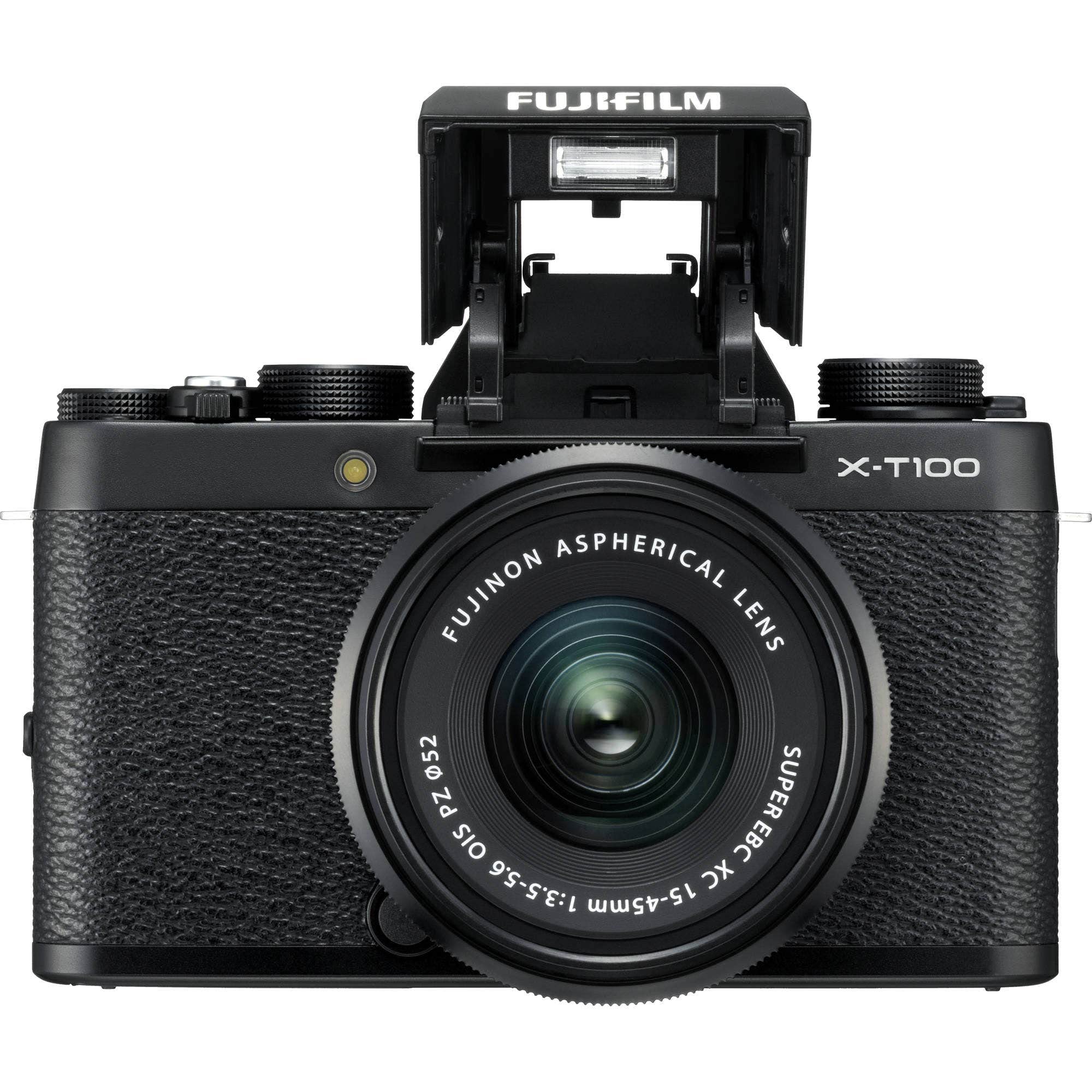Fujifilm - X-T100 Noir + XC15-45mmPZ Appareil Numérique Argent/Noir