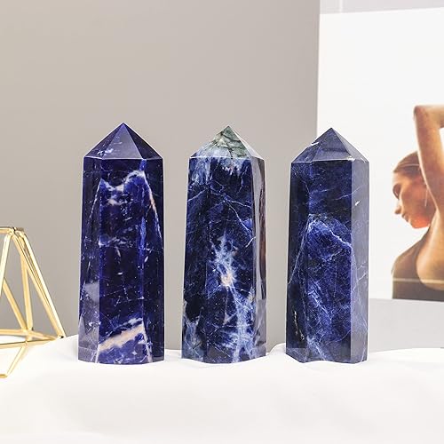 Miniatura 5 de Runyangshi Torre grande de cristal natural de amatista de Brasil de 3.9"-4.3" (10-11cm) 6 facetas de un solo punto curativo varita prisma de cristal