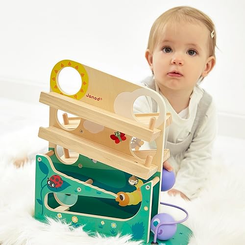 Miniatura 2 de Janod Pista de bolas de oruga de madera, a partir de 12 meses, J08055