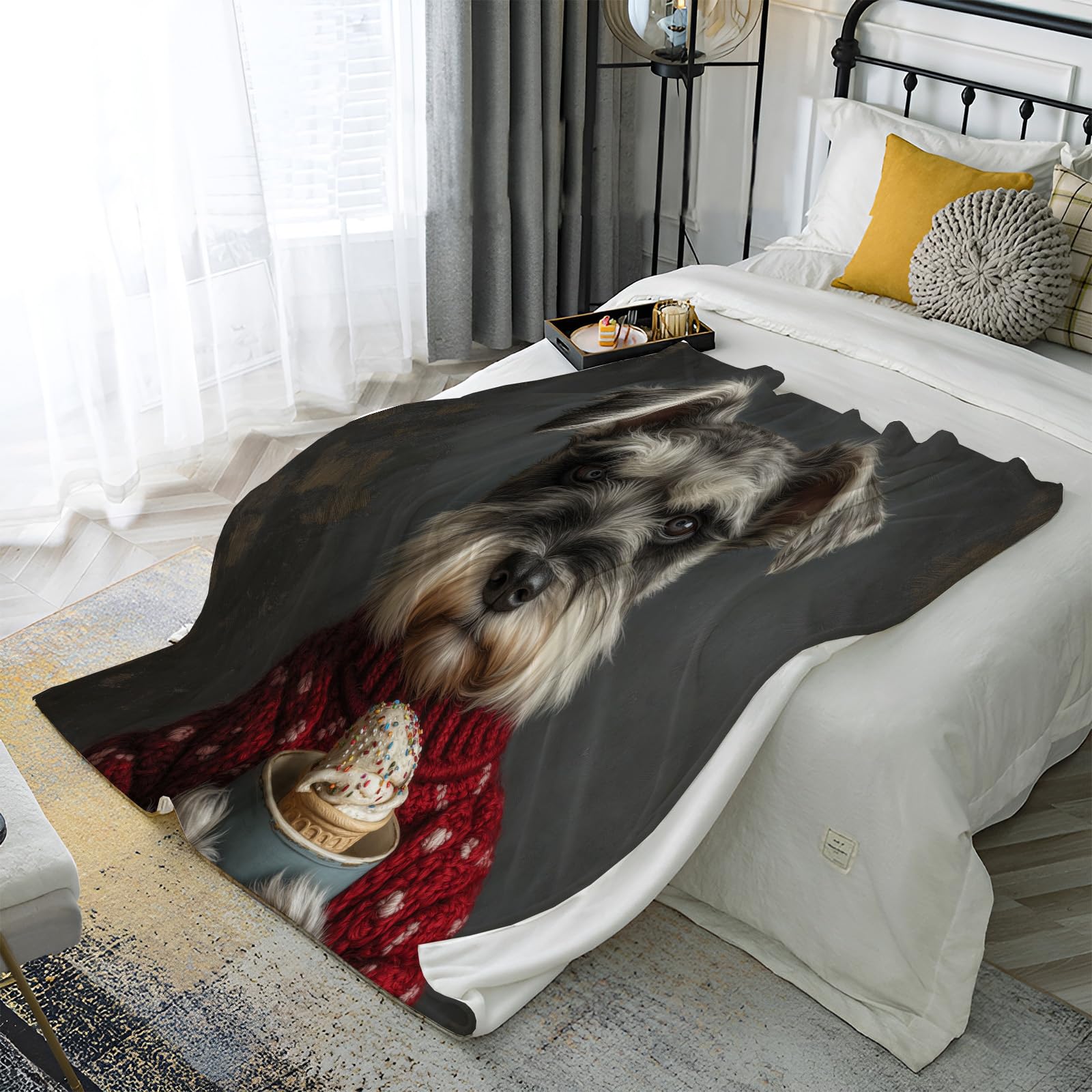 Couverture flanelle anti-froid bleu pur plaid 150x200cm lit salon